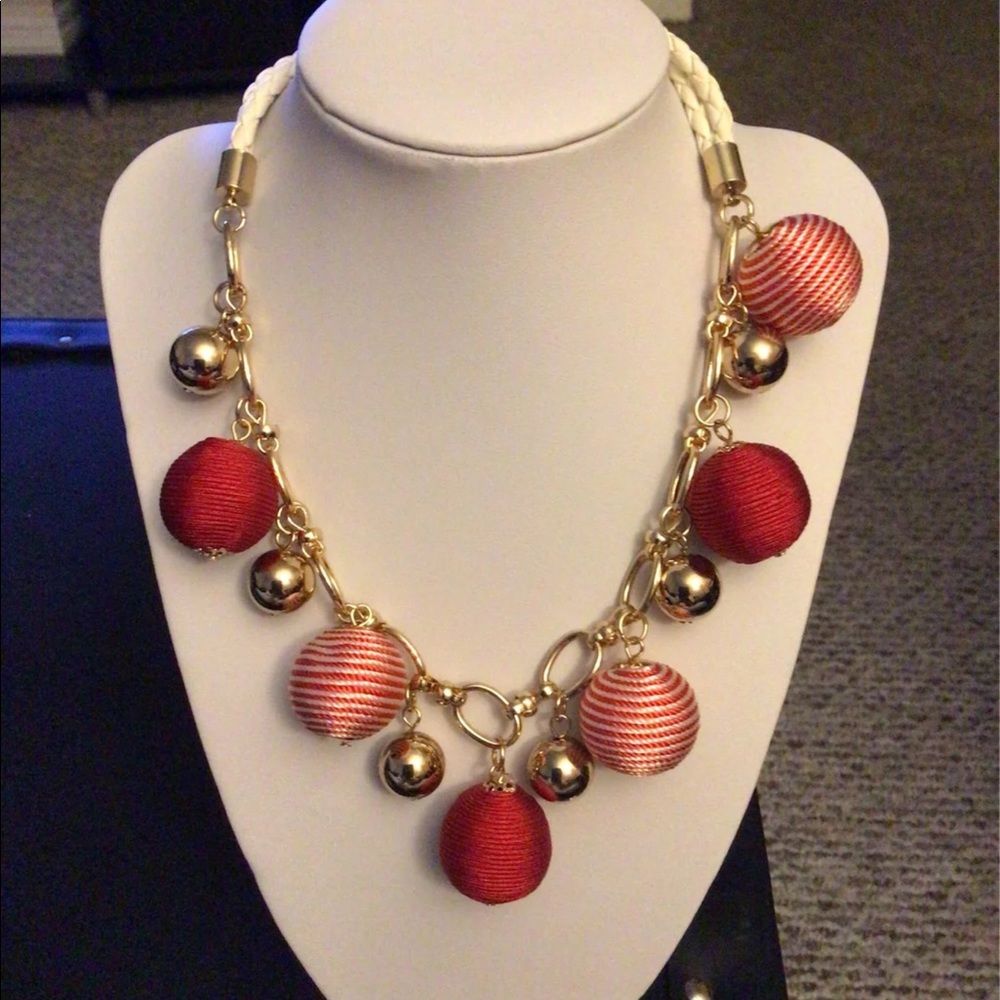 NEW. Bocar Red/White/Gold Necklace.
